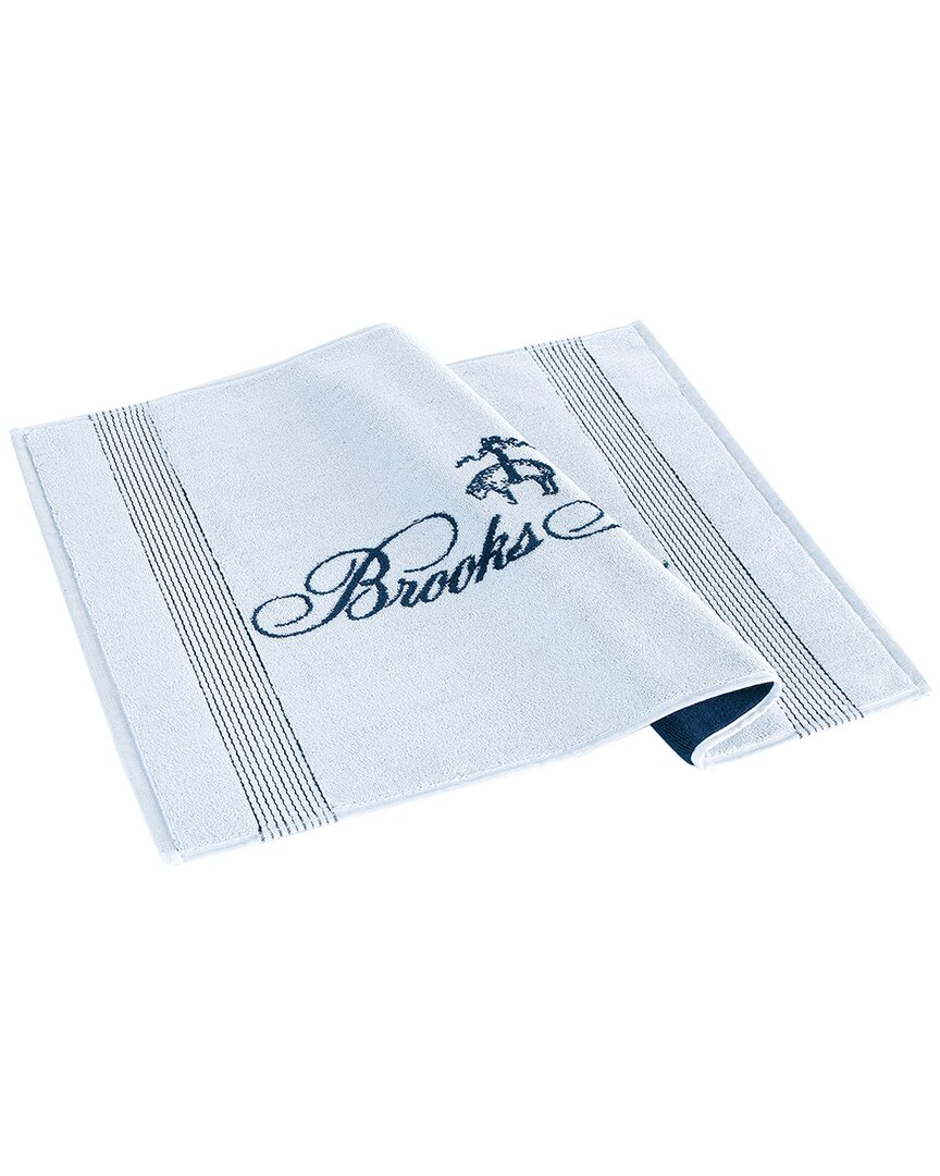 Shop Brooks Brothers Rope Stripe Border Bath Mat In White