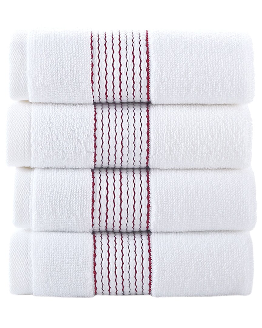Brooks Brothers Rope Stripe Border 4pc Wash Towels In Green