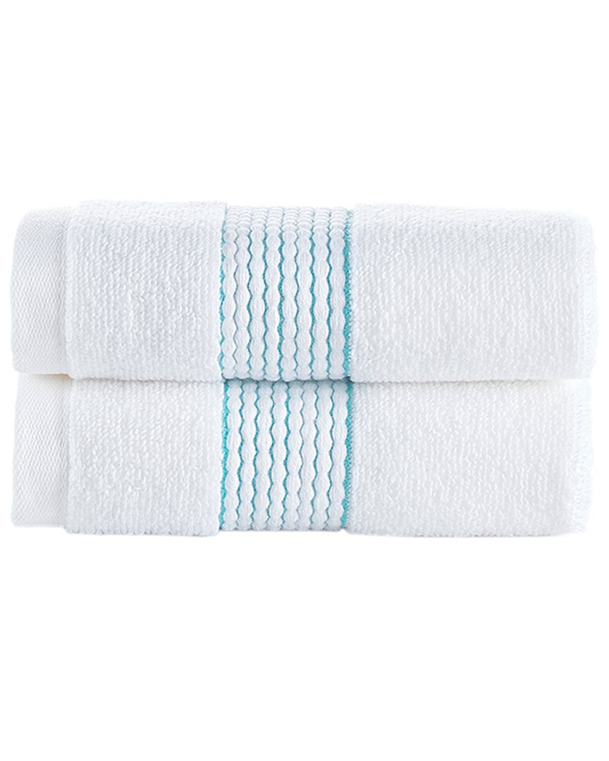 Brooks Brothers Rope Stripe Border 2pc Wash Towels In Green