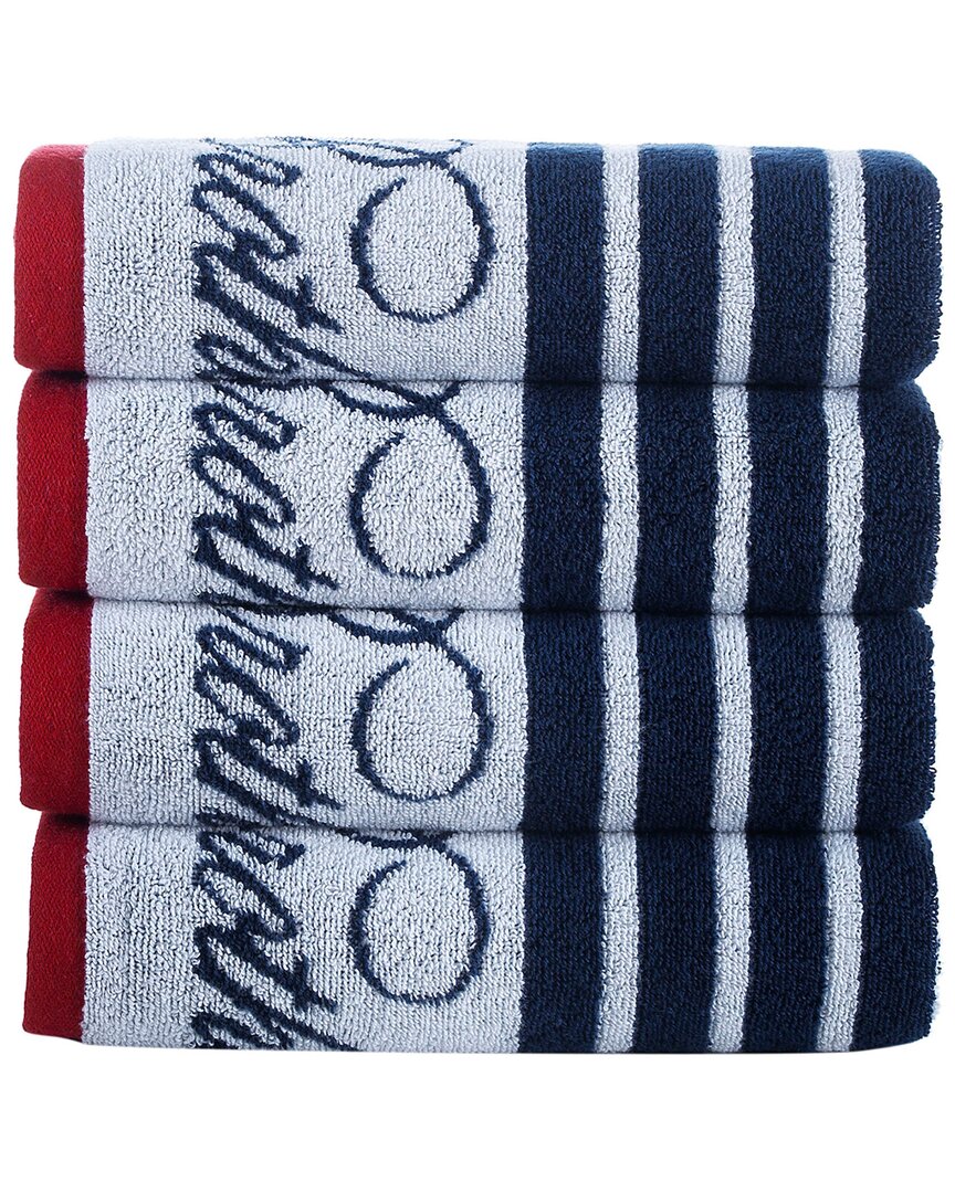 Brooks Brothers Nautical Blanket Stripe 4pc Hand Towels In White