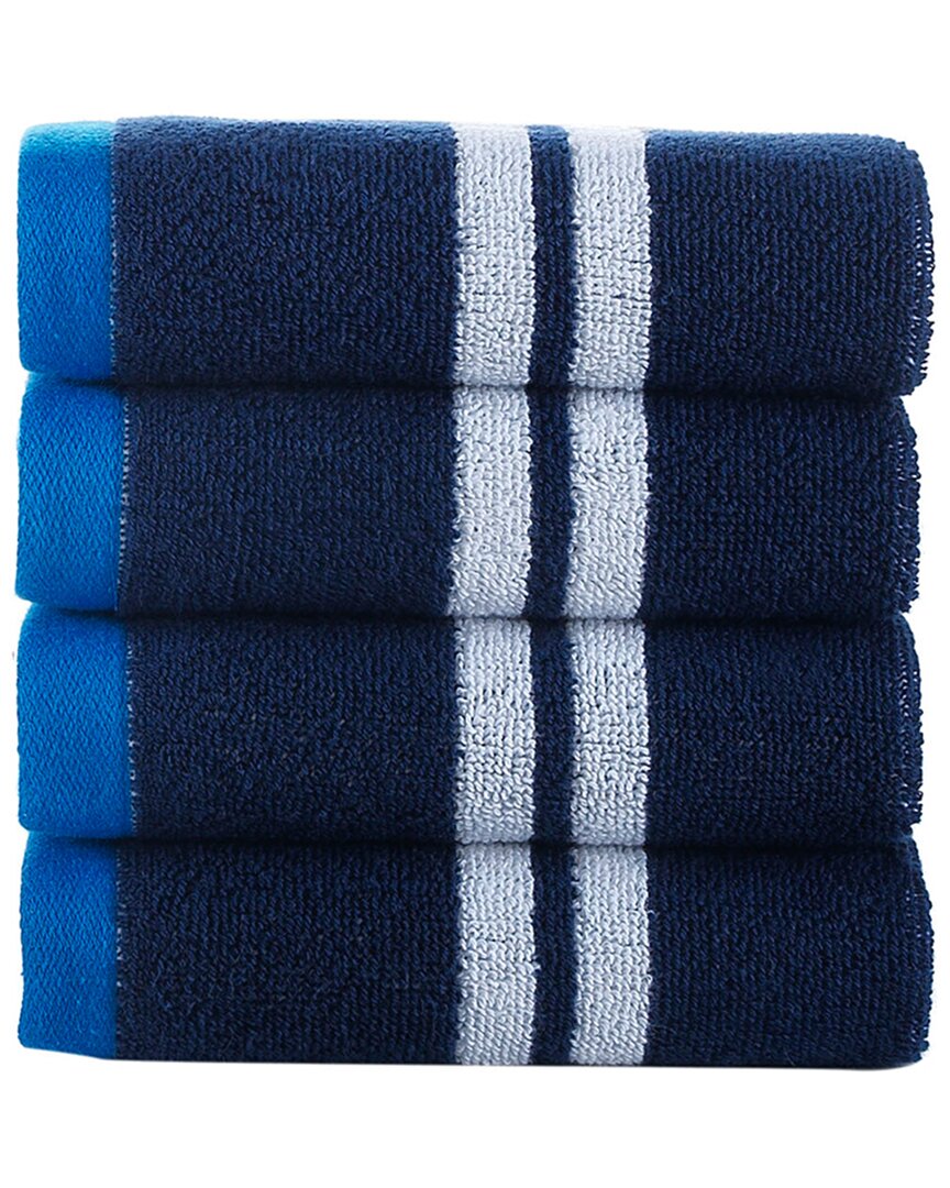 Brooks Brothers Nautical Blanket Stripe 4pc Wash Towels In Navy