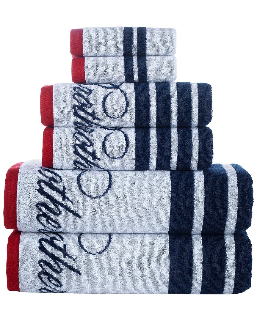 Brooks Brothers Nautical Blanket Stripe 6pc Towel Set In White