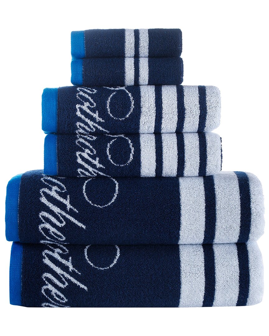 Brooks Brothers Nautical Blanket Stripe 6pc Towel Set In Navy