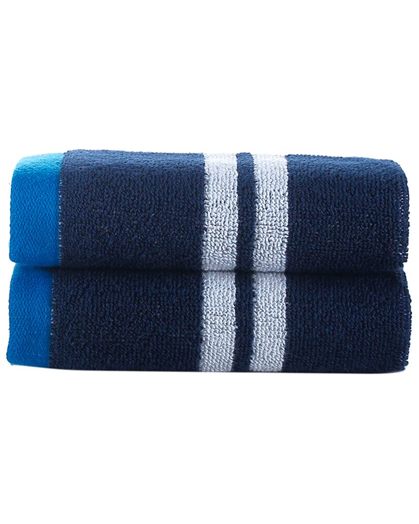 Brooks Brothers Nautical Blanket Stripe 2pc Wash Towels In Navy