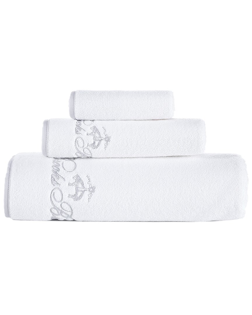 Brooks Brothers Contrast Frame 3pc Towel Set In White