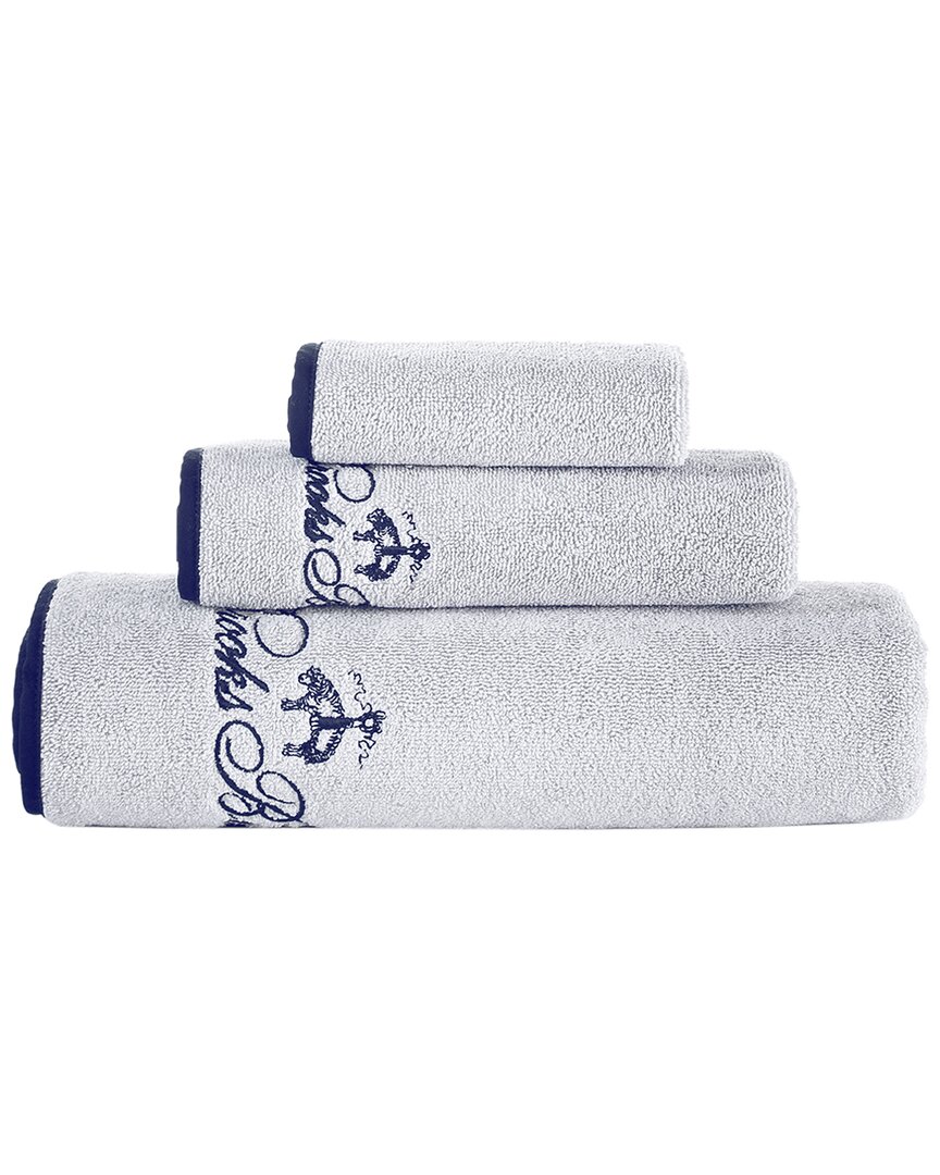 Brooks Brothers Contrast Frame 3pc Towel Set In Silver