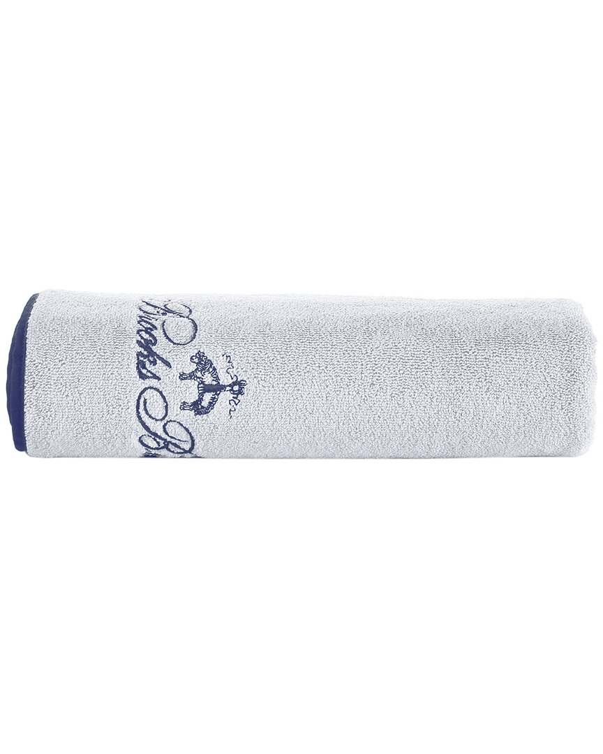 Brooks Brothers Contrast Frame Bath Towel In Silver