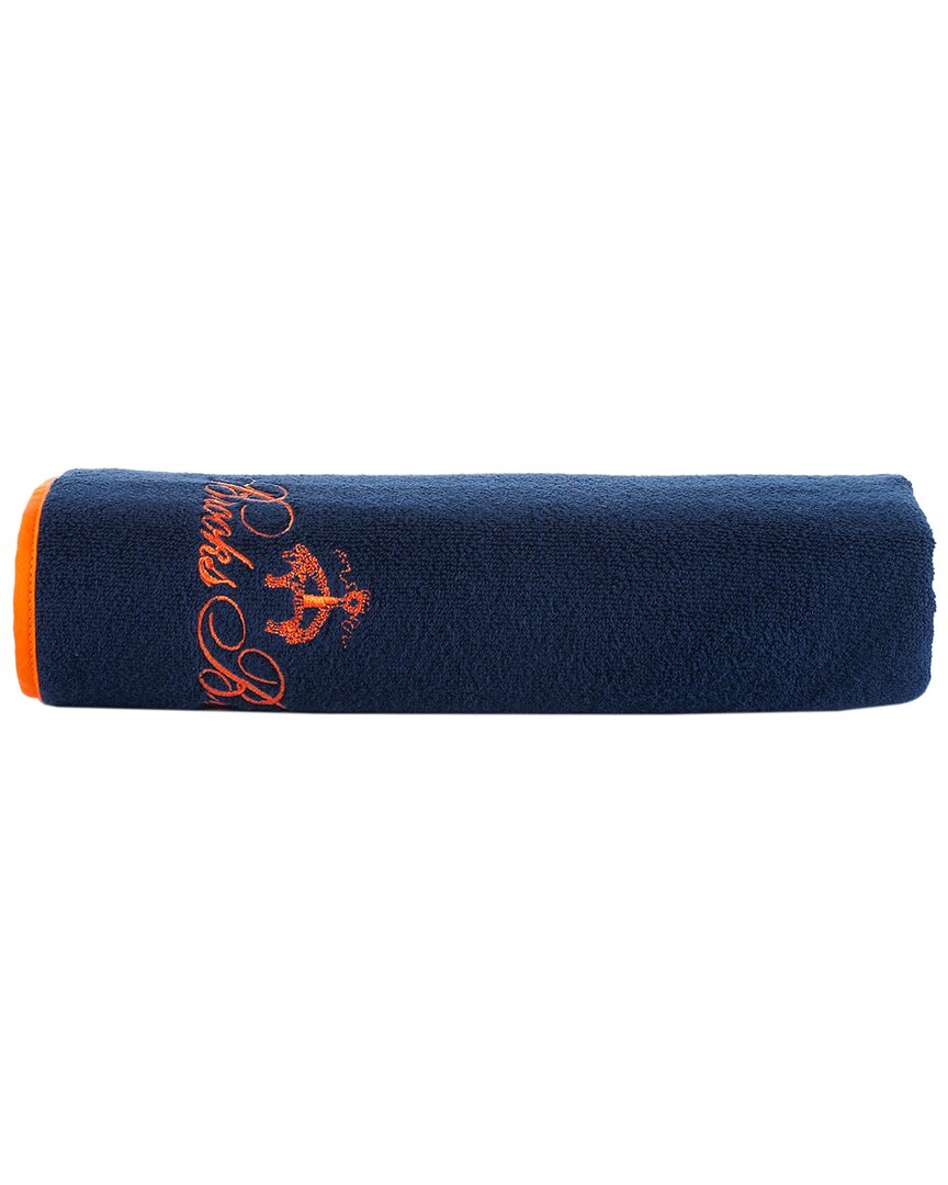 Shop Brooks Brothers Contrast Frame Bath Towel In Navy