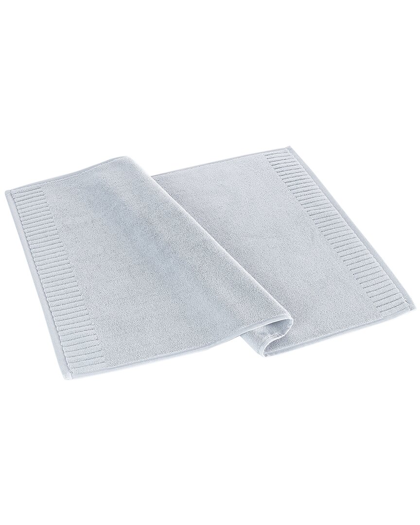 Shop Brooks Brothers Fancy Border Bath Mat In Silver
