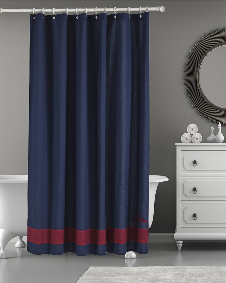 Brooks Brothers Fancy Border Shower Curtain In Navy