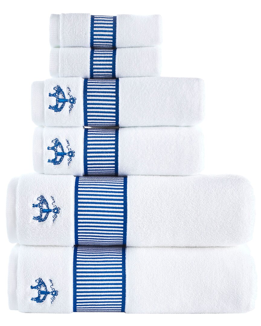 Brooks Brothers Fancy Border 6pc Towel Set In Blue