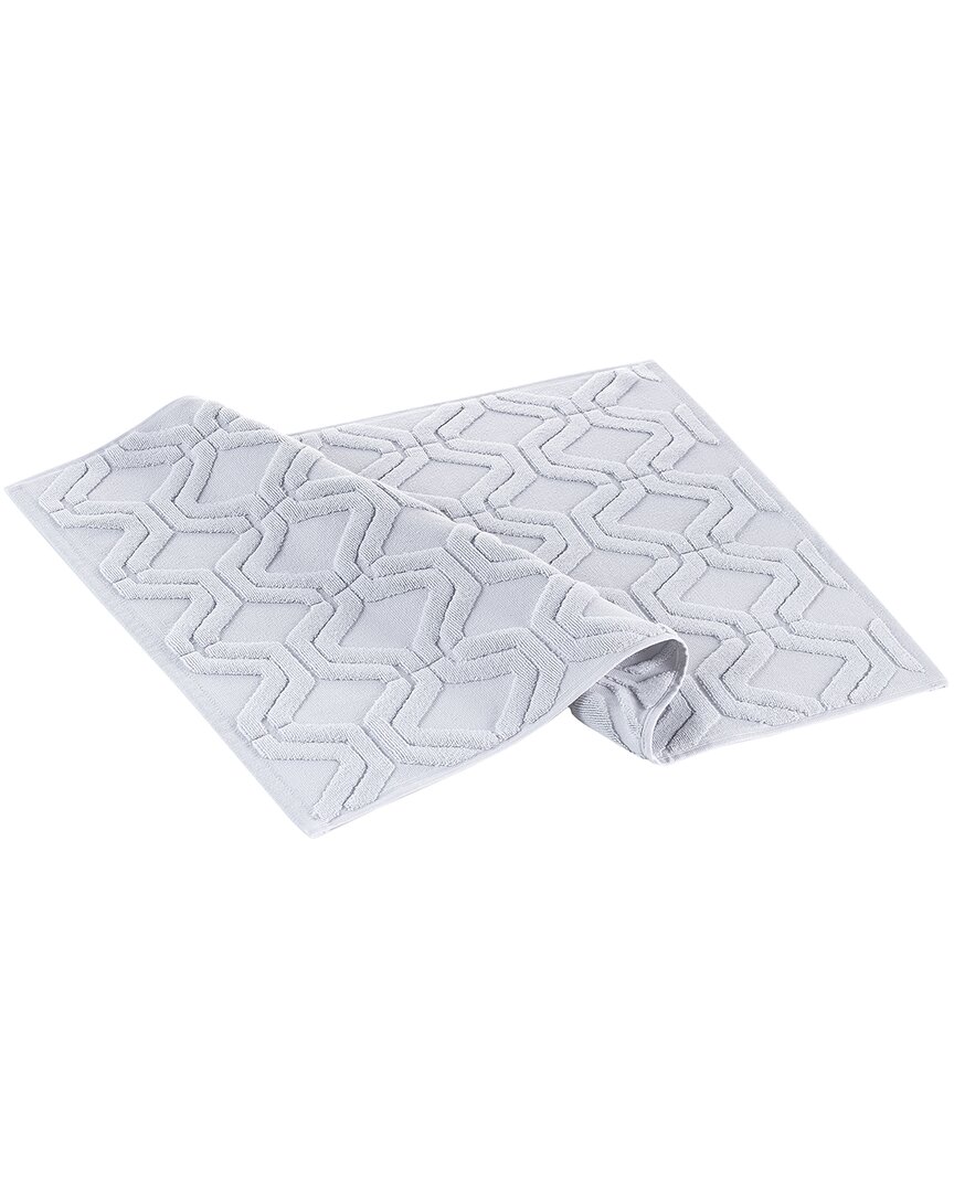 Brooks Brothers Large Square Bath Mat In Silver