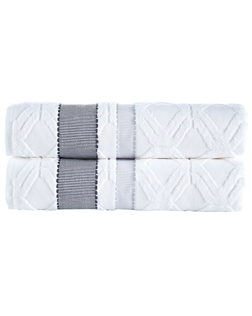Brooks Brothers Large Square 2pc Bath Sheets In White