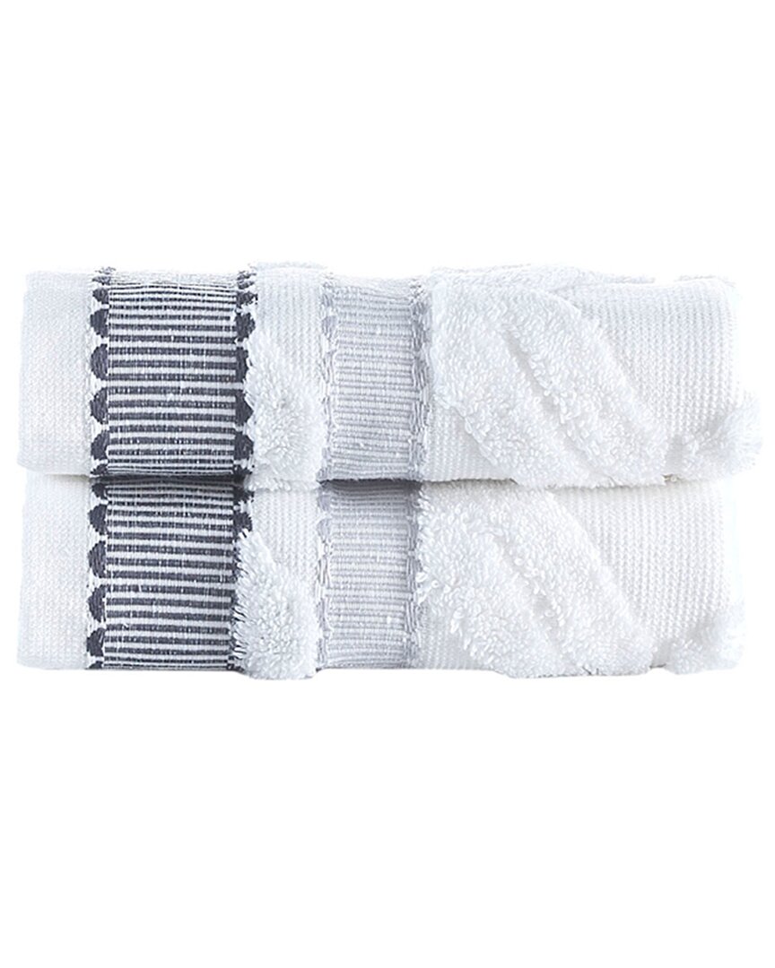 Brooks Brothers Large Square 2pc Wash Towels In White
