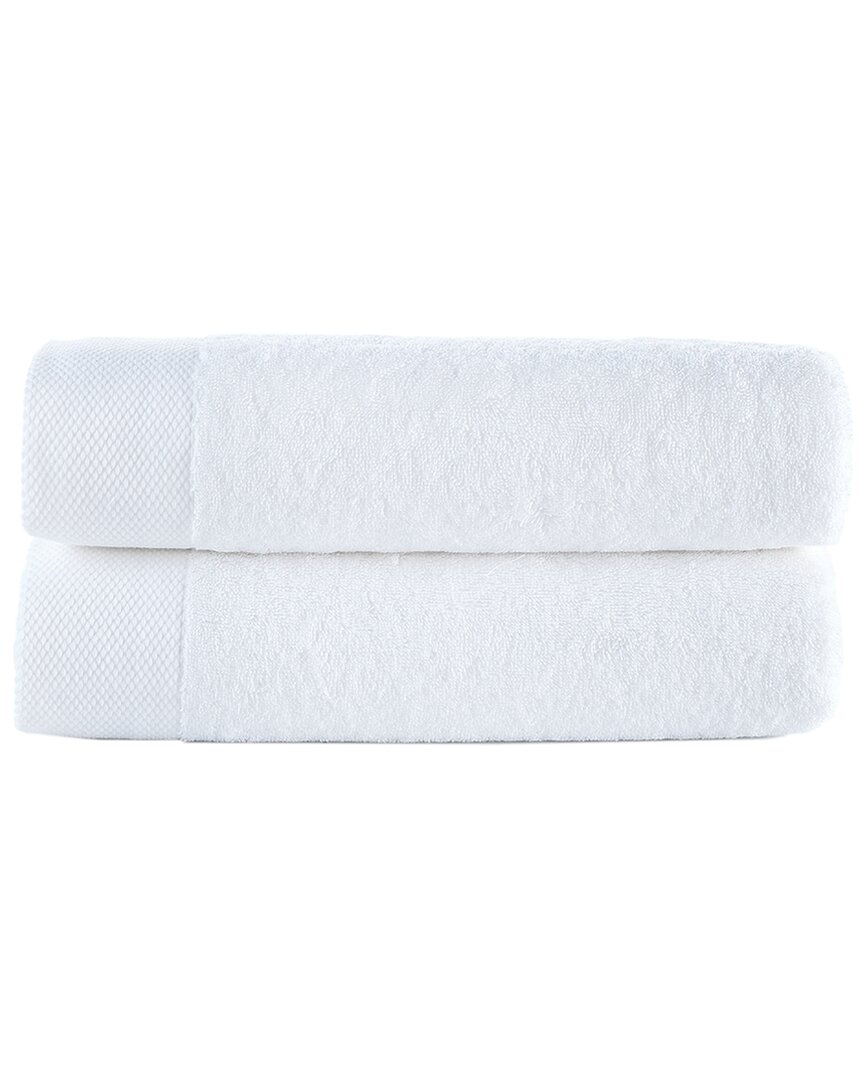 Brooks Brothers Solid Signature 2pc Bath Towels In White