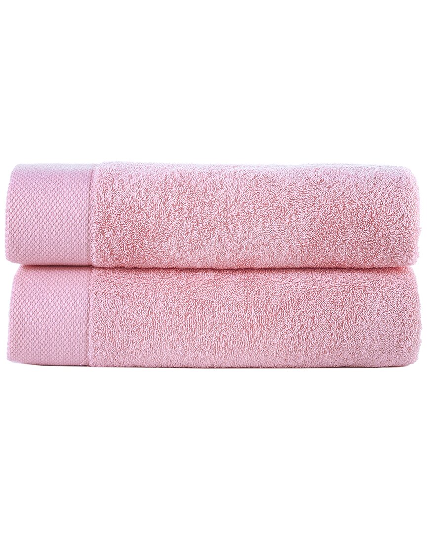 Brooks Brothers Solid Signature 2pc Bath Towels In Pink