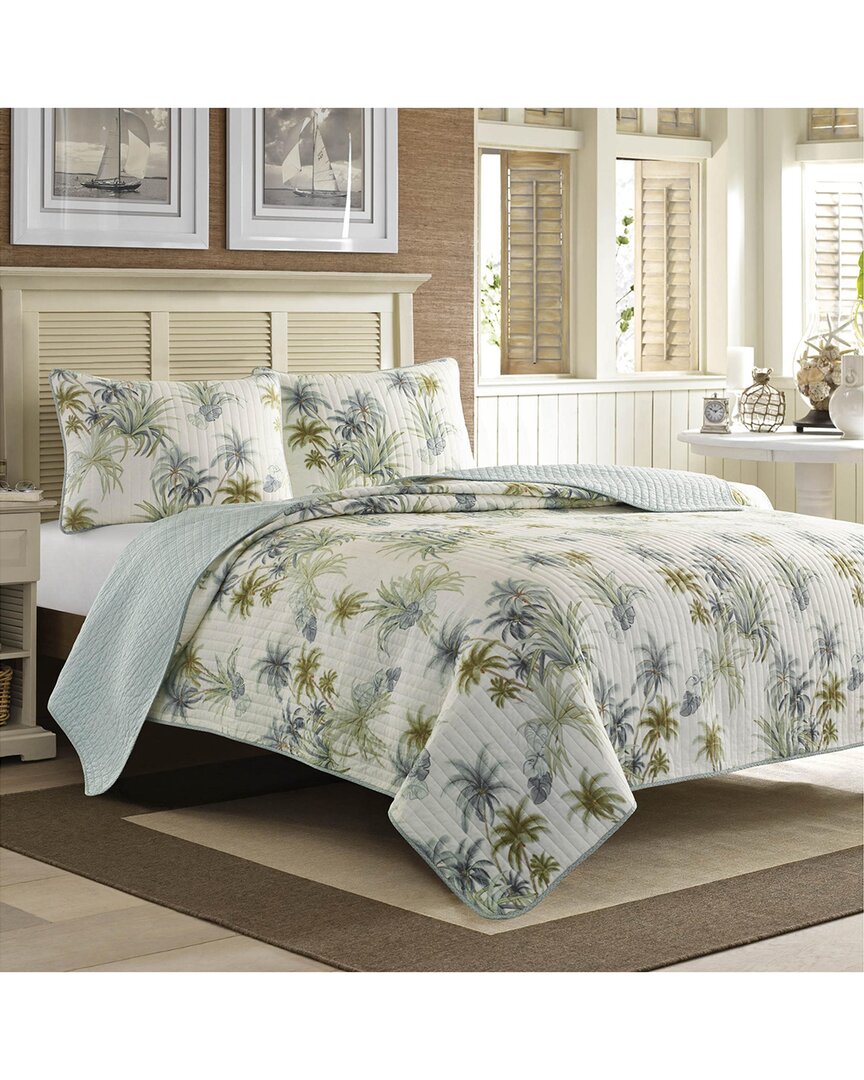 Shop Tommy Bahama Serenity Palms Cotton Quilt In Blue
