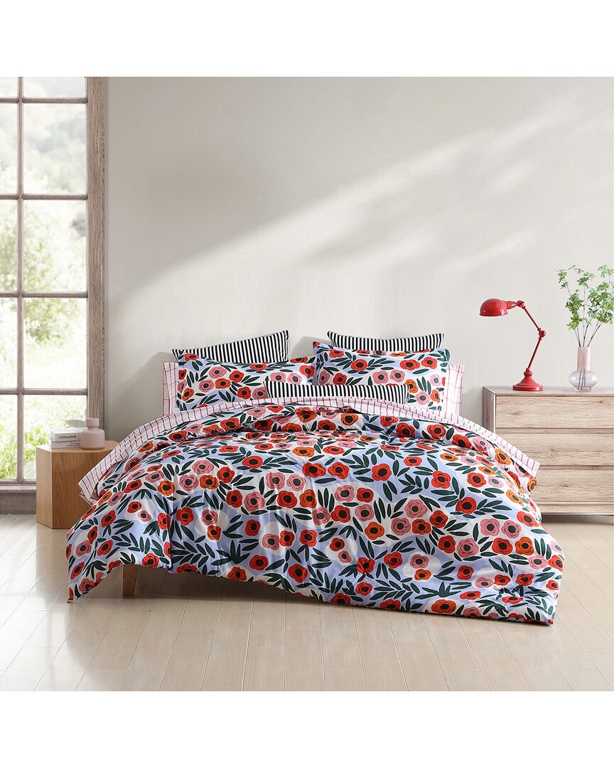 Marimekko Ruukku Cotton Percale Comforter Bedding Set In Blue