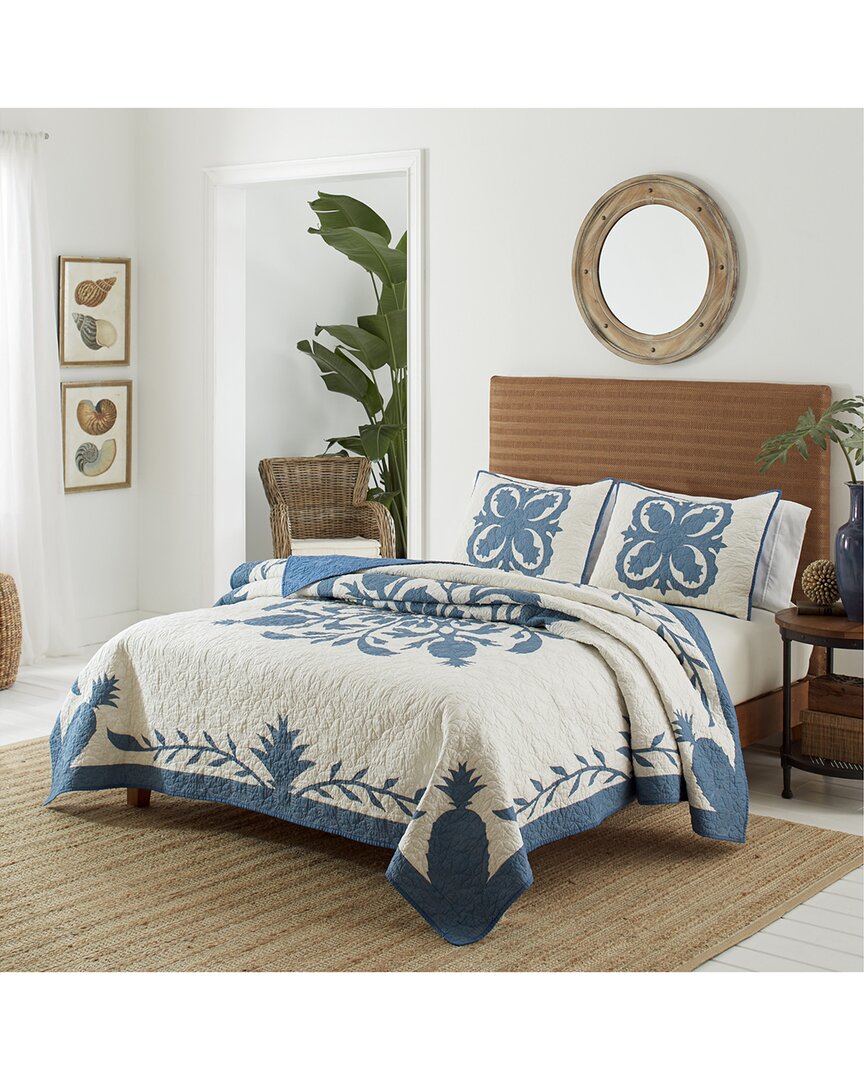 Tommy Bahama Aloha Pineapple Cotton Quilt In Blue