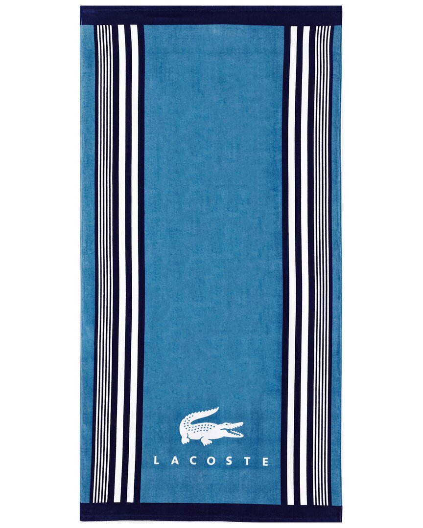 Lacoste Oki Beach Towel In Teal
