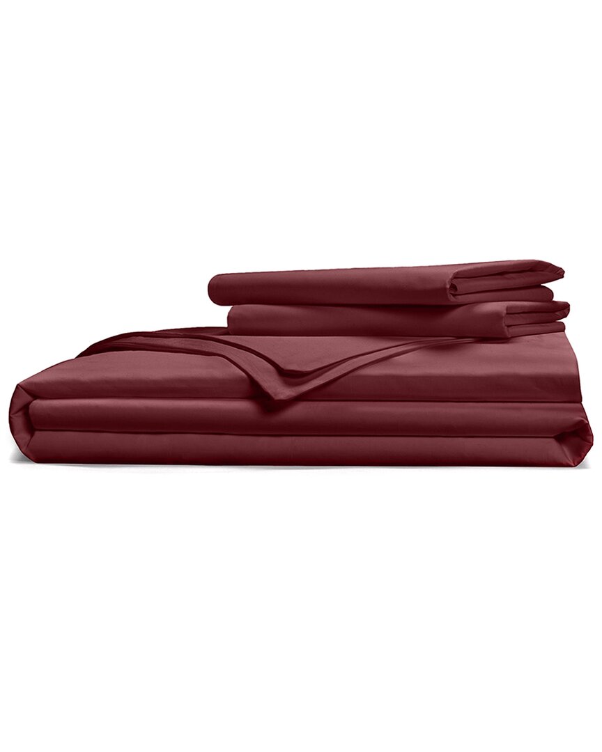 Shop Pillow Gal Classic Cool & Crisp 100% Cotton Percale Duvet Cover Set In Purple