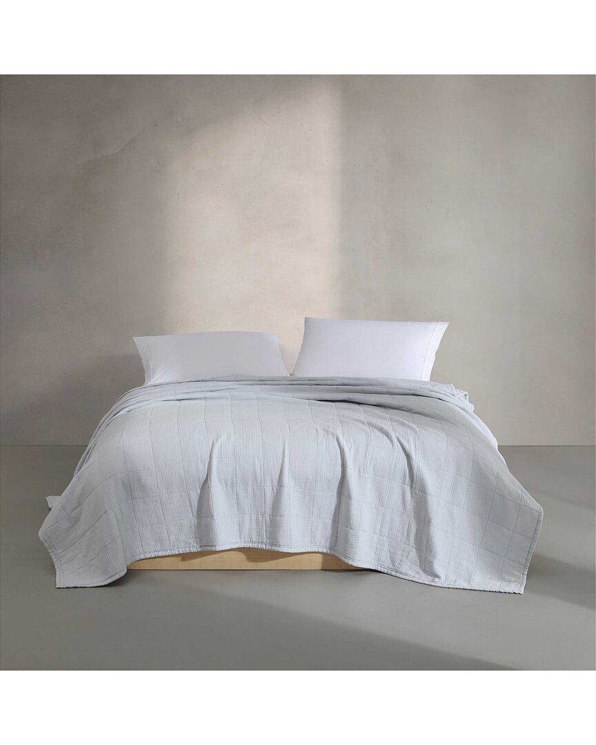 Calvin Klein 200 Thread Count Solid Cotton Gauze Quilt Set In White