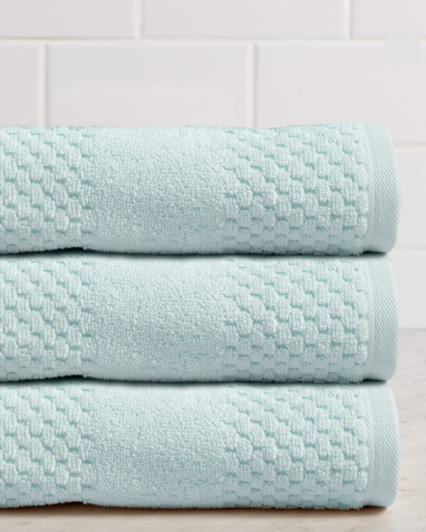 Chortex Honeycomb Set Of 3 Turkish Cotton Bath Towels In Gray