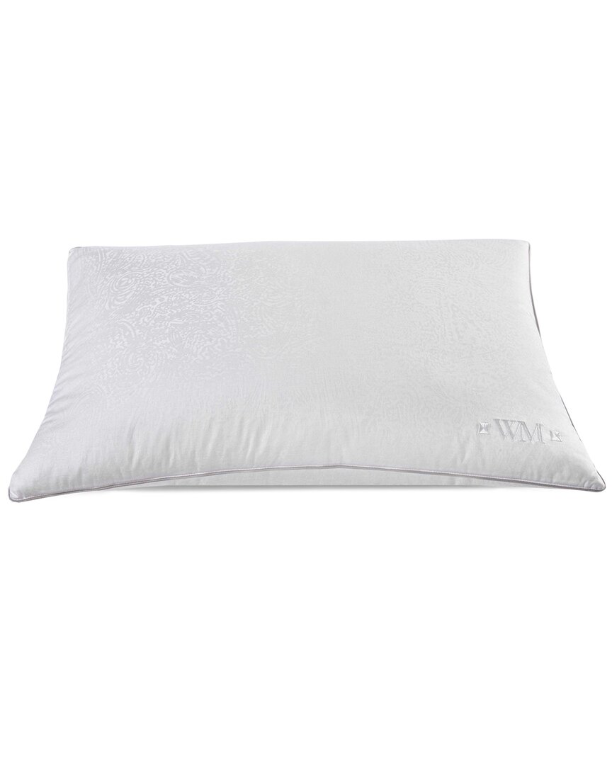 Wesley Mancini Collection Down Blend Jacquard Gusseted Pillow With Removable Cover In White