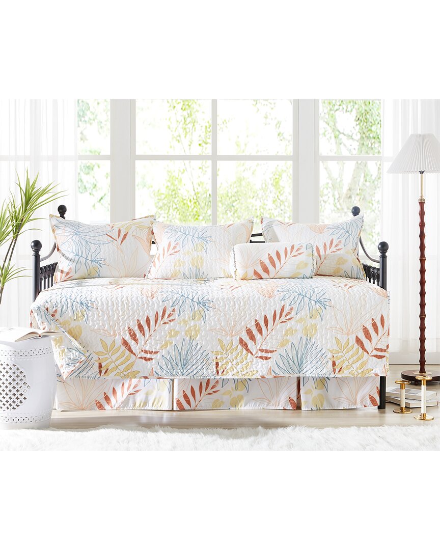 Southshore Fine Linens Tropic Leaf Daybed Cover Set In Cream