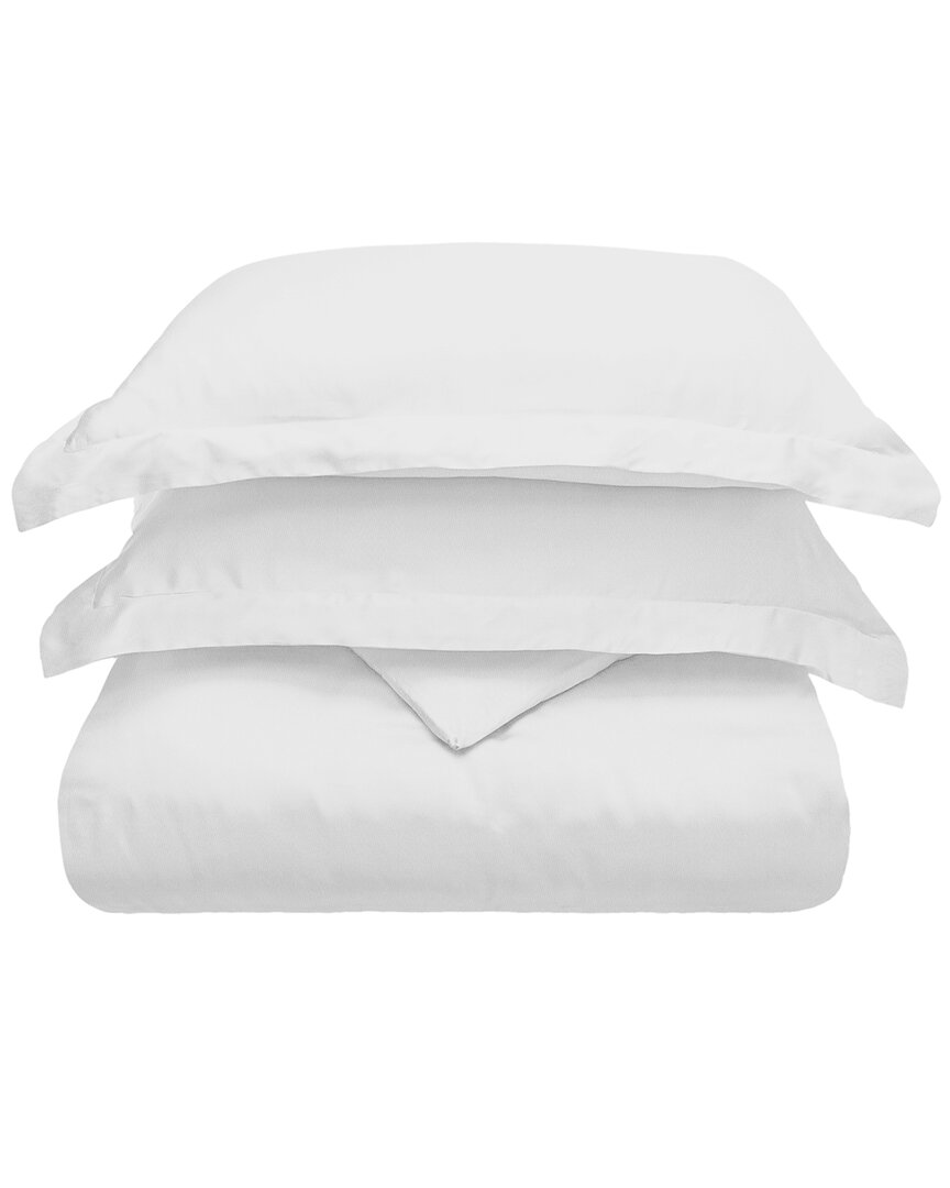 Superior 300 Thread Count Modal Solid Wrinkle-free Duvet Cover Set In White