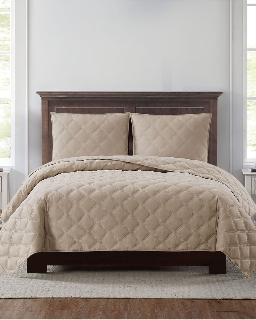Truly Soft 3pc Quilt Set In Khaki