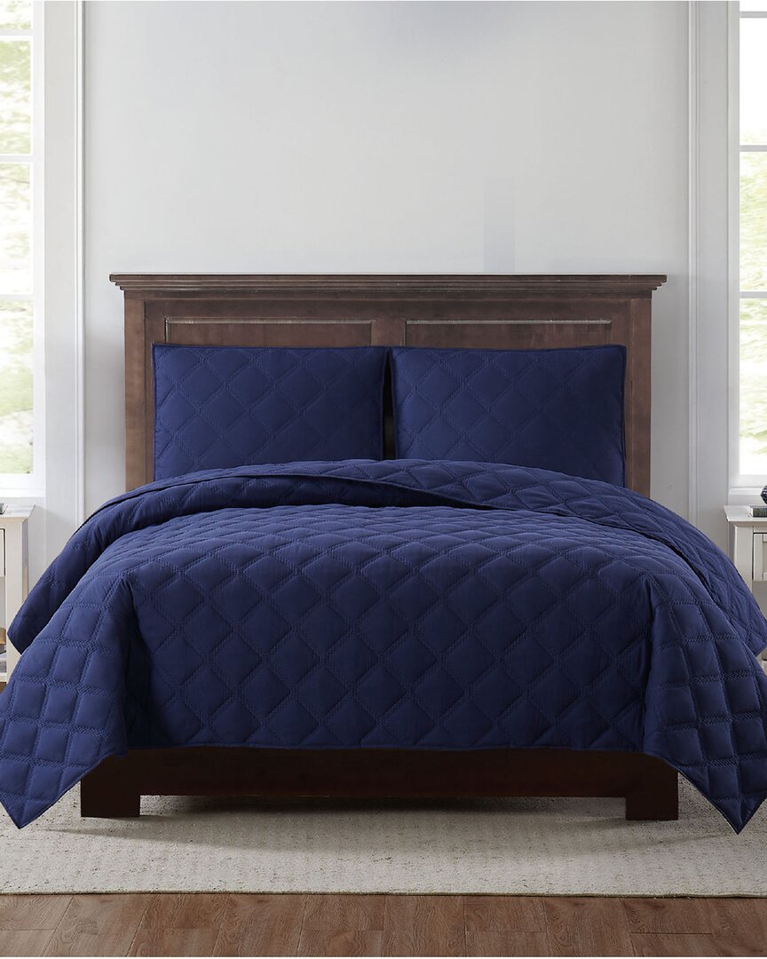 Truly Soft 3pc Quilt Set In Navy