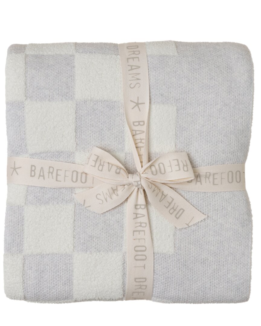 Barefoot Dreams Cozychic Cotton Checkered Throw In Gray