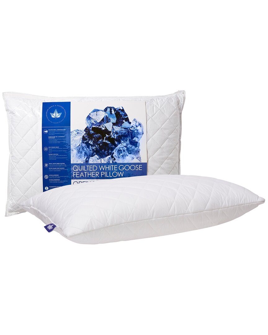 Canadian Down & Feather Company Quilted White Goose Feather Pillow Firm Support