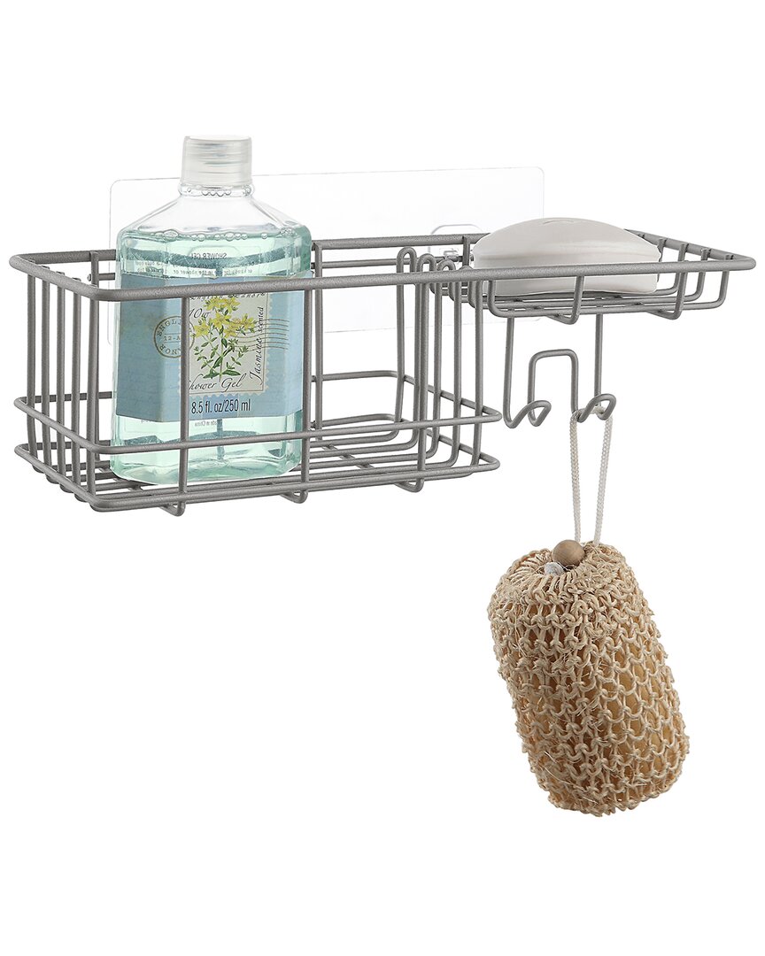 Sunnypoint Wall Mounted Shower Basket In Grey
