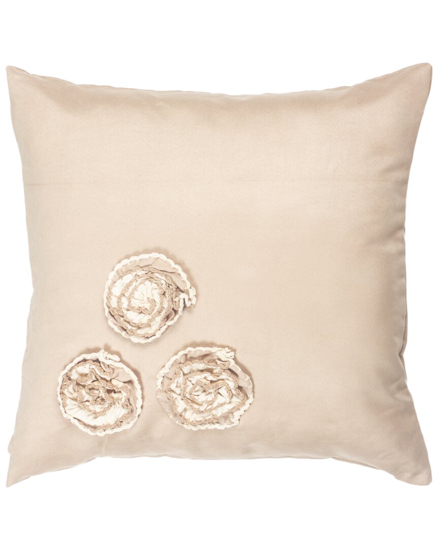 Ninetysix Set Of 2 Minerve Flowers Design Throw Pillow In Beige