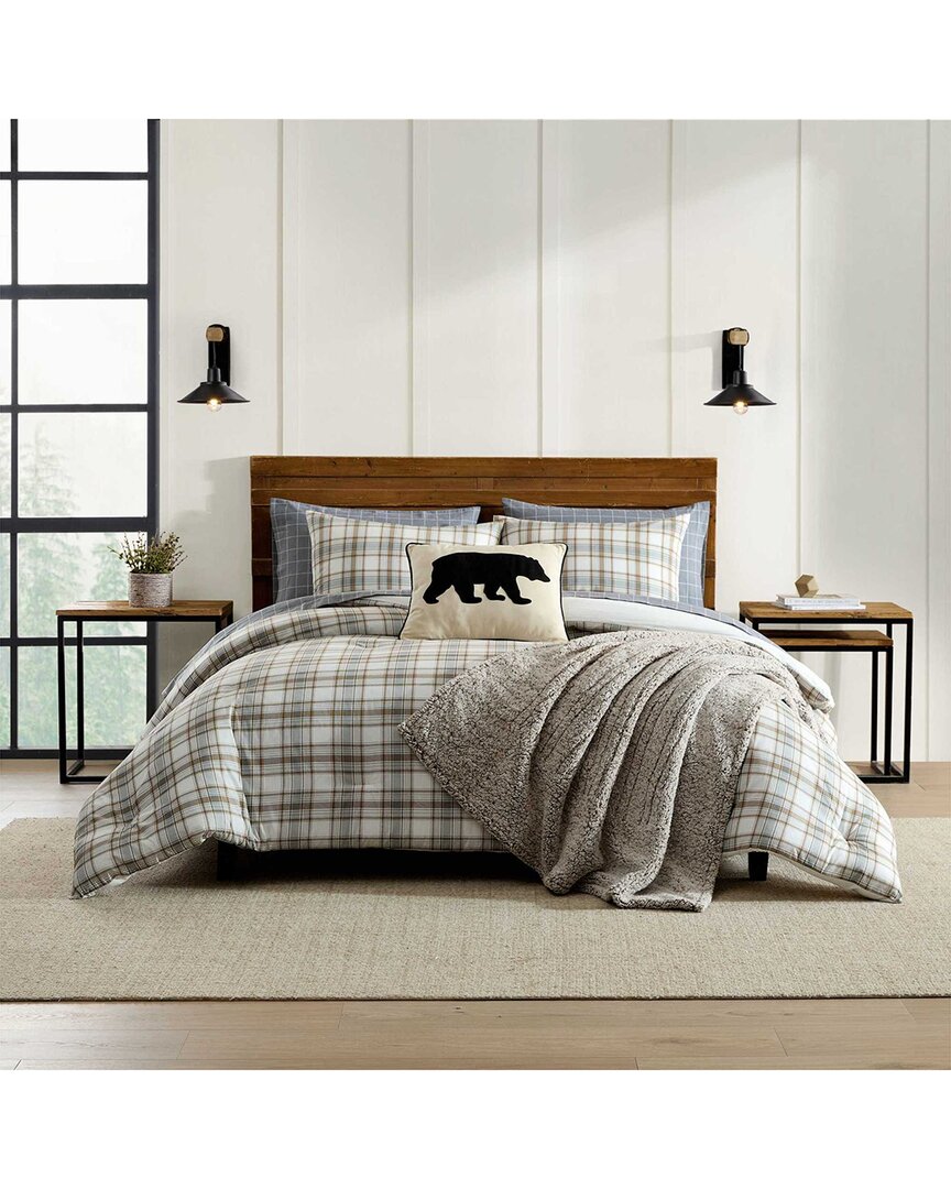 Eddie Bauer Ashland Plaid Cotton Comforter Set In Gray