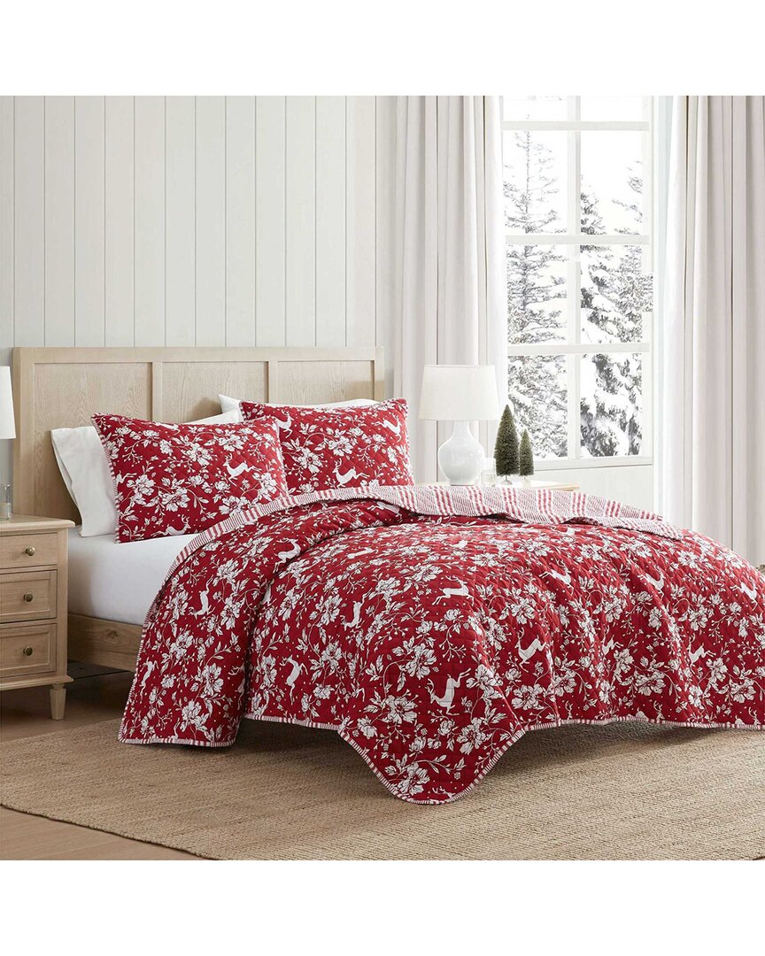 Martha Stewart Dancing Deer Washed Quilt Set