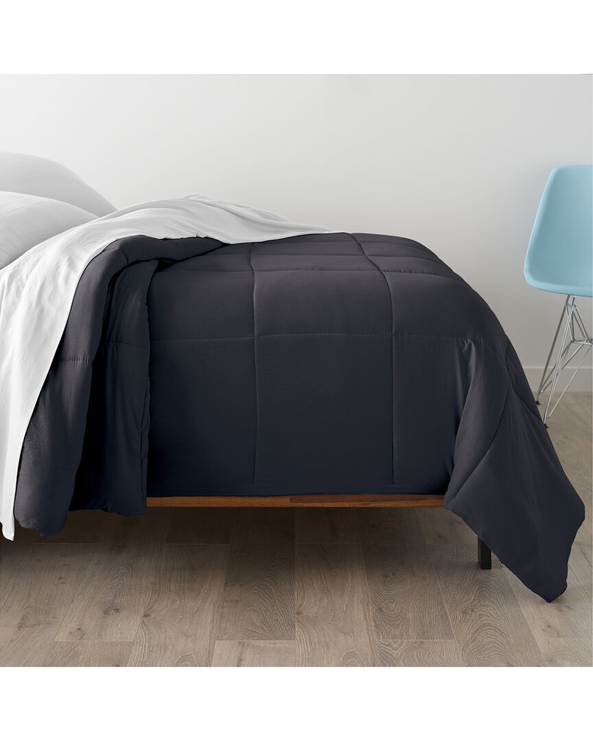 Shop Ella Jayne Microfiber Down-alternative Solid Color Comforter In Black