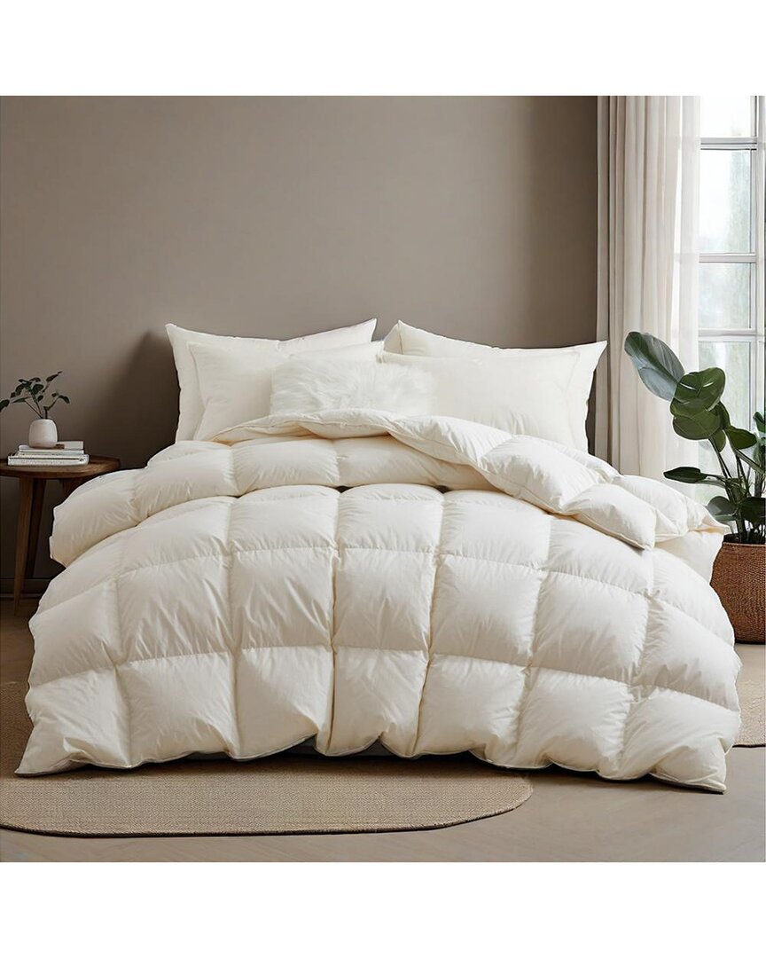 Unikome 450 Thread Count Heavyweight 800 Fill Power Organic Cotton 90% Down Comforter In Multi