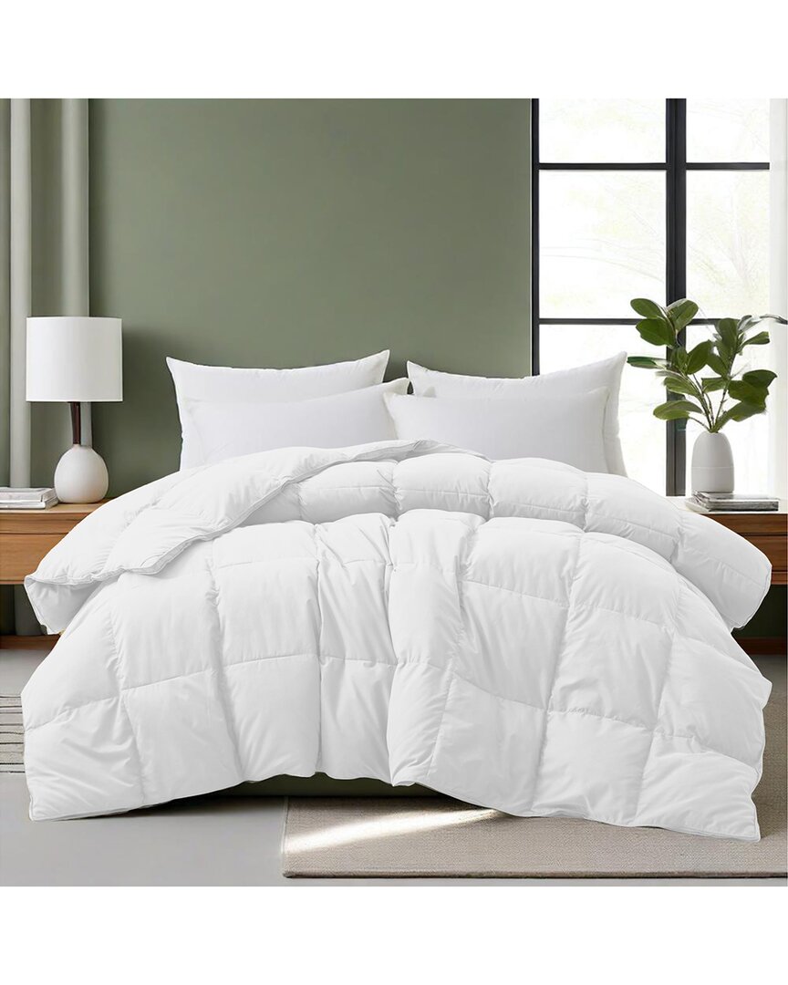 Unikome All-season Feather Down Gusseted Comforter Duvet Insert In White