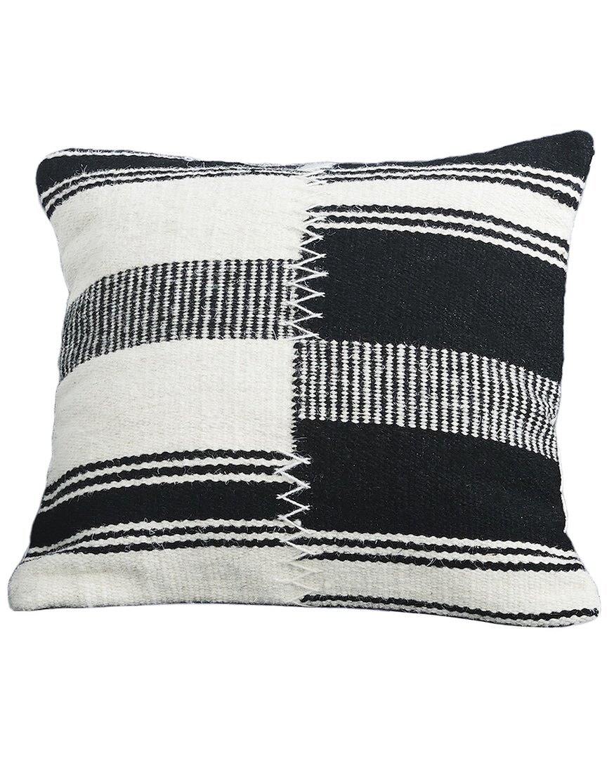 Modern Threads Wool Blend Decorative Pillow Cover In Black