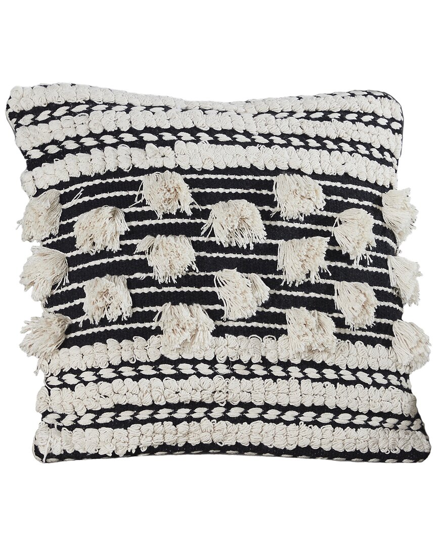 Modern Threads Cotton Decorative Pillow Cover In Black