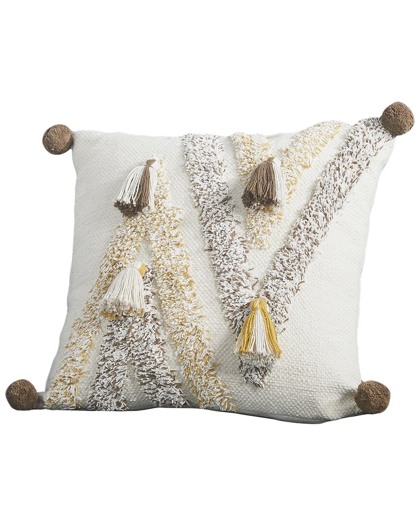 Modern Threads Cotton Decorative Pillow Cover In White