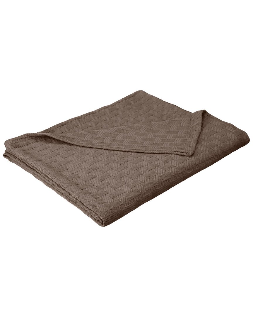 Home City Superior Basketweave All-season Breathable Blanket In Charcoal