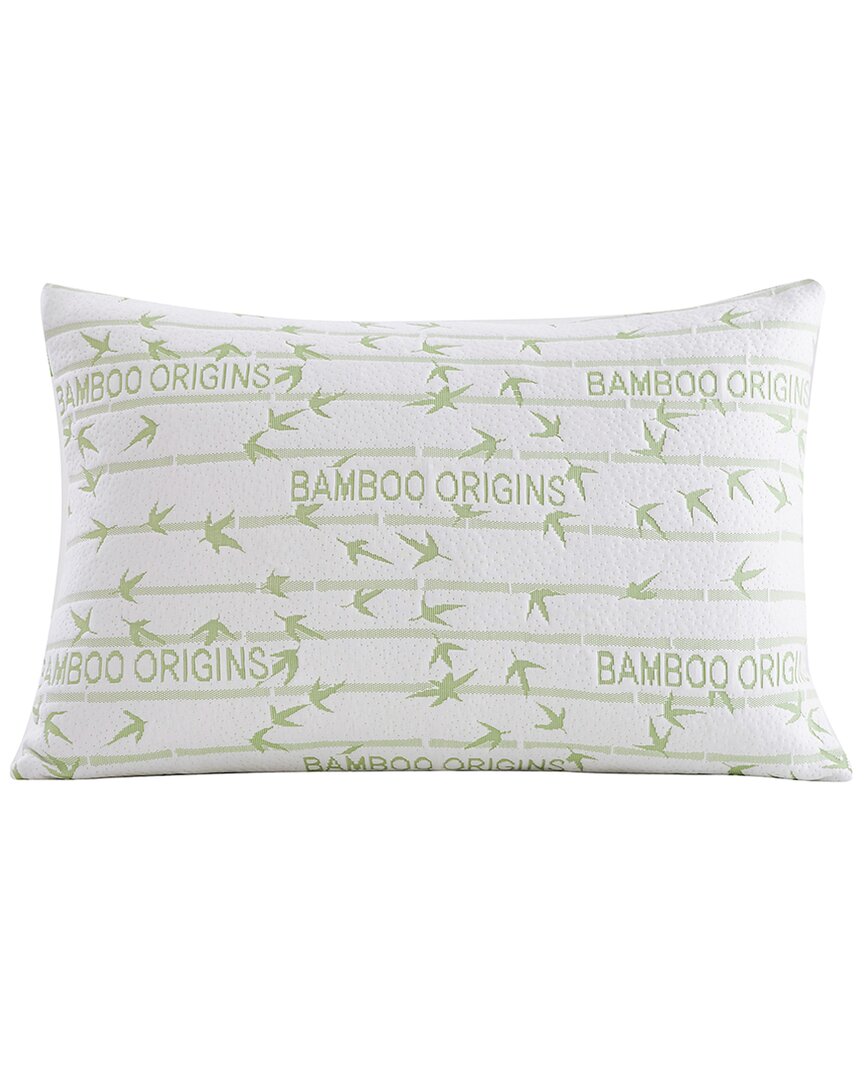 Pur Serenity Bamboo Origins Memory Foam Lumbar Support Pillow In Green