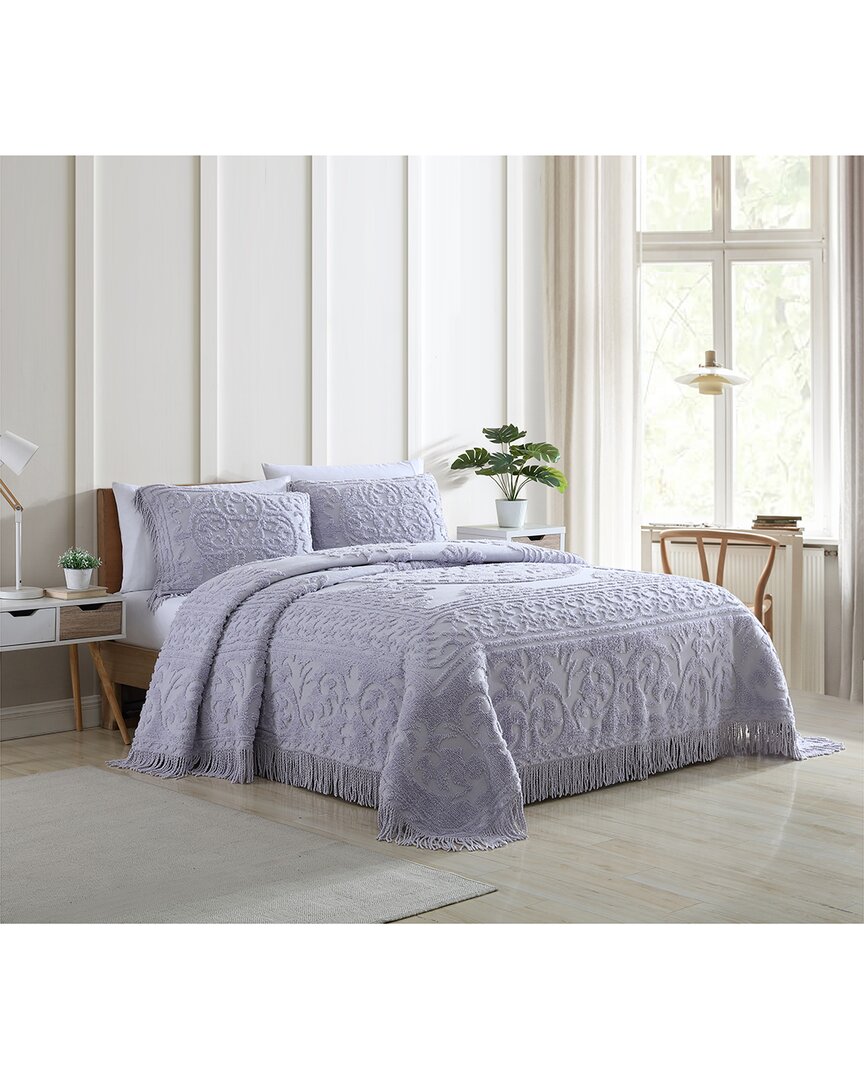 Shop Beatrice Home Fashions Medallion Chenille Bedspread In Lavender