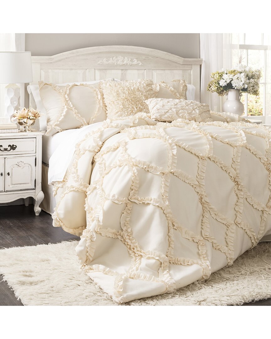 Lush Decor Fashion Avon Comforter In Ivory
