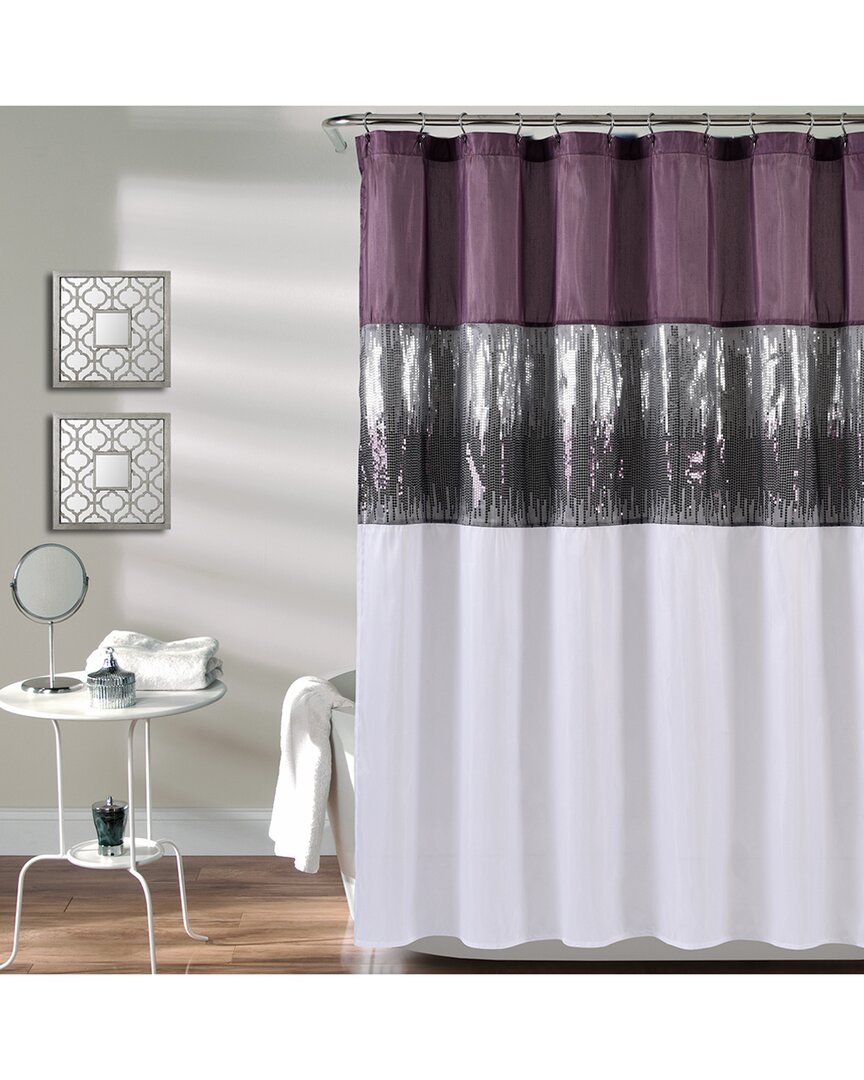 Lush Decor Fashion Night Sky Shower Curtain In Purple