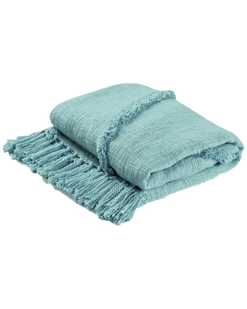 Ox Bay Diamond Solid Throw Blanket In Blue